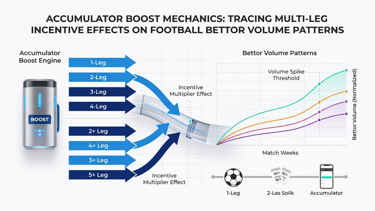Data dashboard showing accumulator bet volume trends across European football markets in June 2026