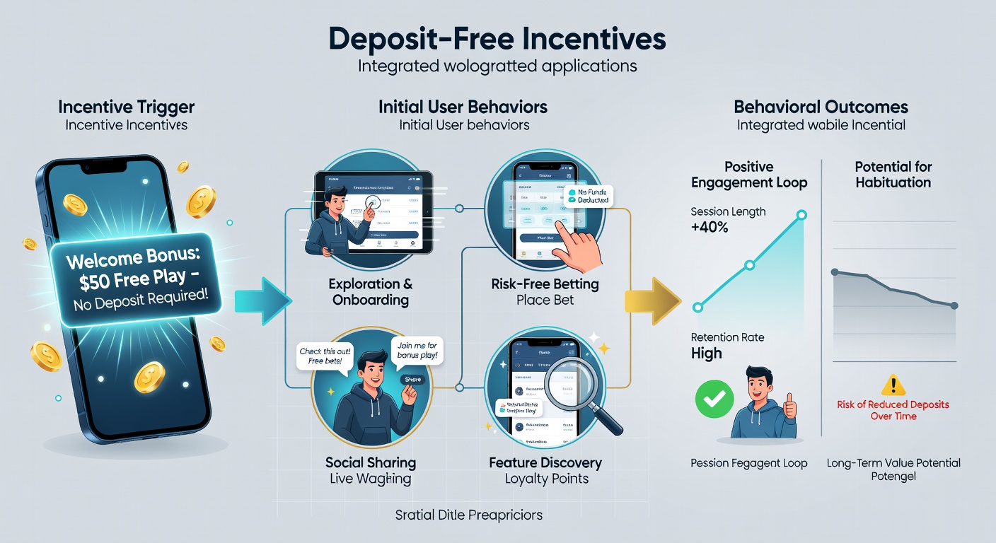Analytics dashboard view illustrating user session data for deposit-free bonus redemptions across sports and casino modules