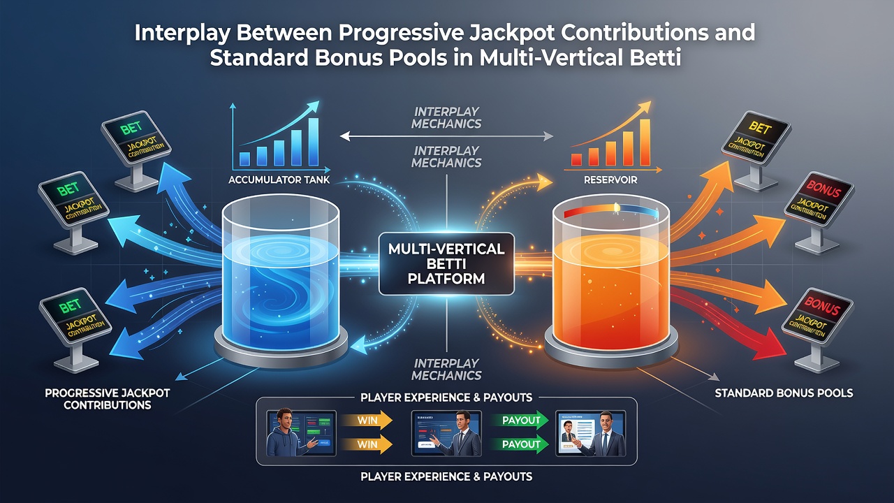 Dashboard view displaying real-time allocation percentages between progressive meters and standard bonus reserves in a multi-vertical wagering interface
