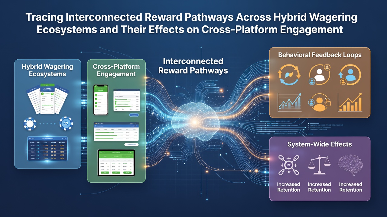 User journey flowchart illustrating device switches between mobile sports betting and desktop casino play with shared reward credits