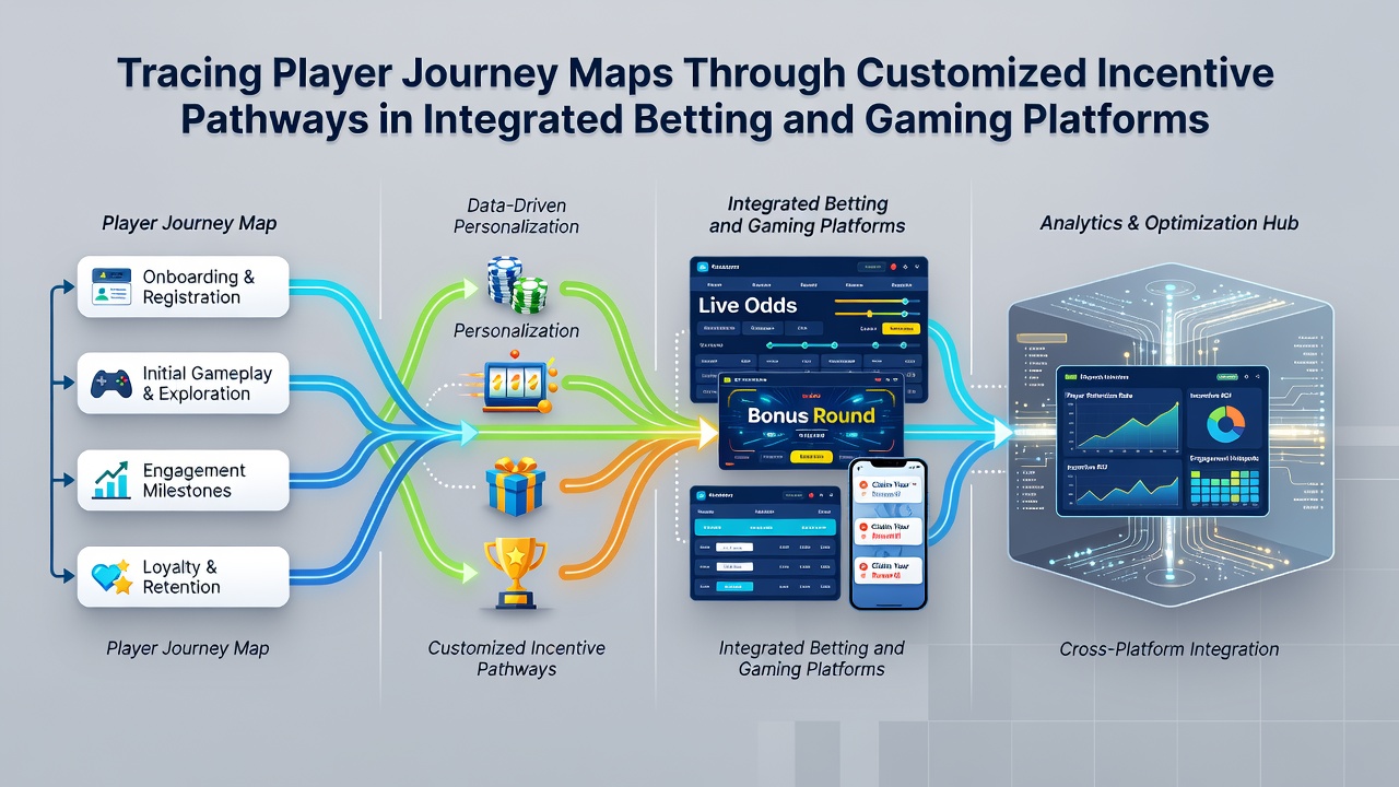 Visualization of customized incentive pathways connecting sports and casino engagement stages